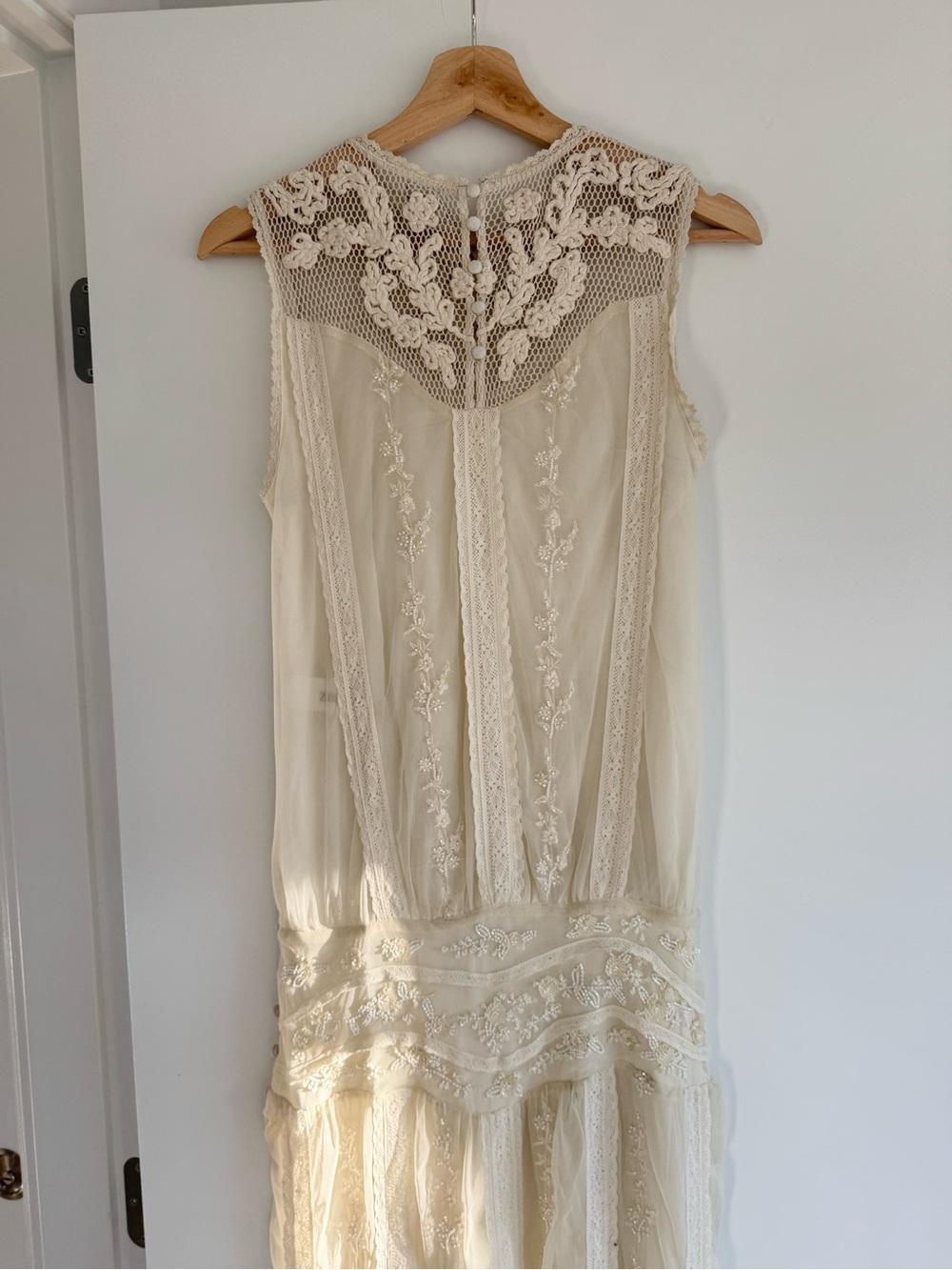 NWT Zara ivory lace crochet embroidered maxi beaded long dress retail $399 - Picture 8 of 8